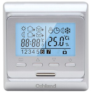 Weekly Programmable Heating Thermostat 16A LCD Digital Temperature Controller For Electric Heating System: M6 Golden color 16A