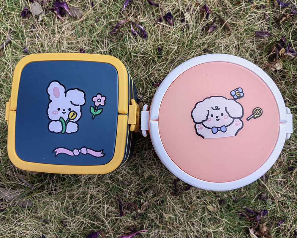 Microwave Lunch Box Wheat Straw Dinnerware Food Storage Container For School Office Worker 2layers Portable Bento Box With Bag