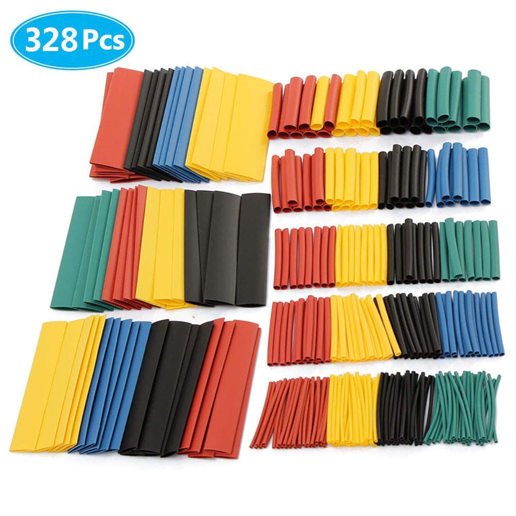 127 Pcs Heat Shrink Sleeving Tube Tube Assortment Kit Electrical Connection Electrical Wire Wrap Cable Waterproof Shrinkage 2:1