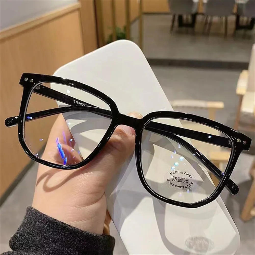 Montura de gafas de ordenador transparente, gafas cuadradas Anti luz azul, gafas opacas, lentes ópticas, hombres y mujeres: Multicolor