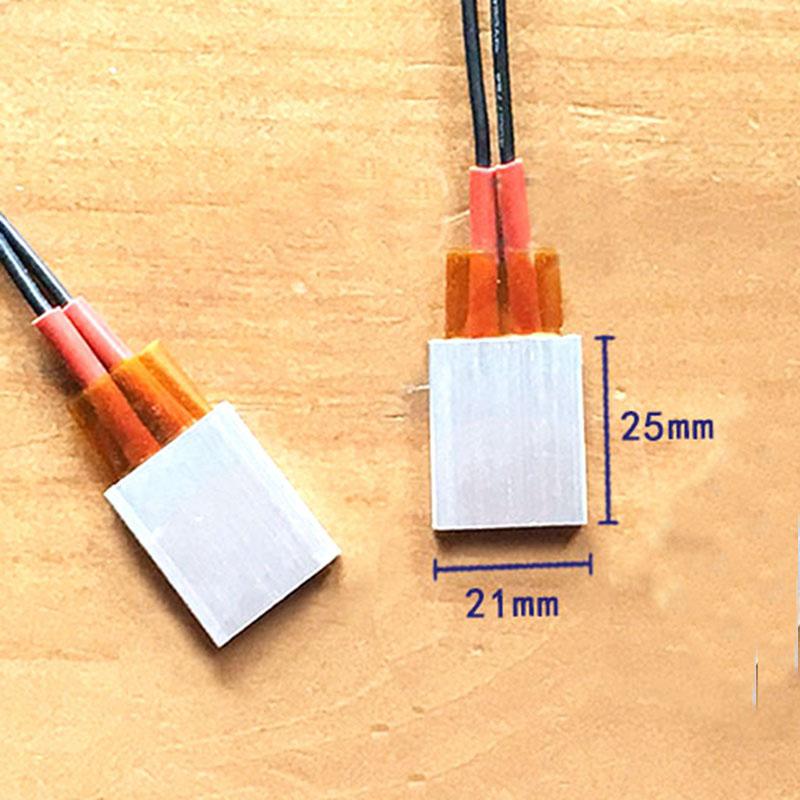 Plaque chauffante PTC en céramique | 2 pièces 25*21*5mm 12V/24V/220V Thermostat en aluminium, élément de plaque chauffante PTC