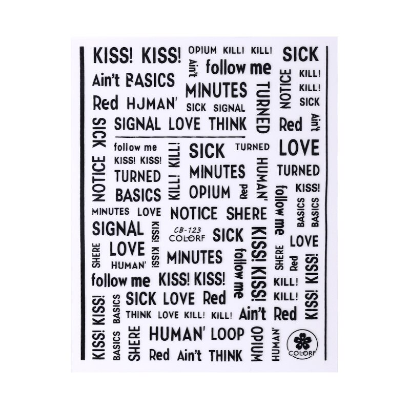 1 feuille 3D Alphabet ongle autocollant mignon Unique modèle auto-adhésif Nail Art décalcomanies transfert autocollant bricolage: 18