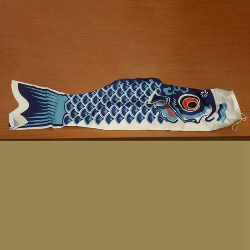 2 pièces japonais carpe vent chaussette Streamer poisson drapeau cerf-volant poisson coloré vent chaussette carpe vent chaussette drapeau 150cm, noir & bleu