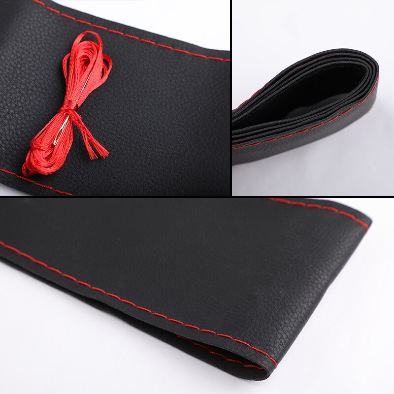 DIY Stuurwiel Covers Extreem Zacht Leer Vlecht op de Stuurwiel van Auto Met Naald en Draad Interieur accessoires