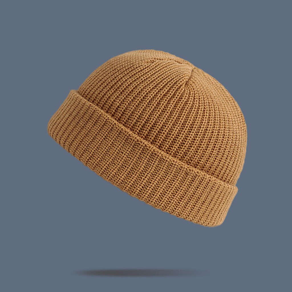 Gorros De lana para hombre y Mujer, gorros De invierno cálidos, casuales, De punto, De Color sólido, combina con todo, Unisex: Beige