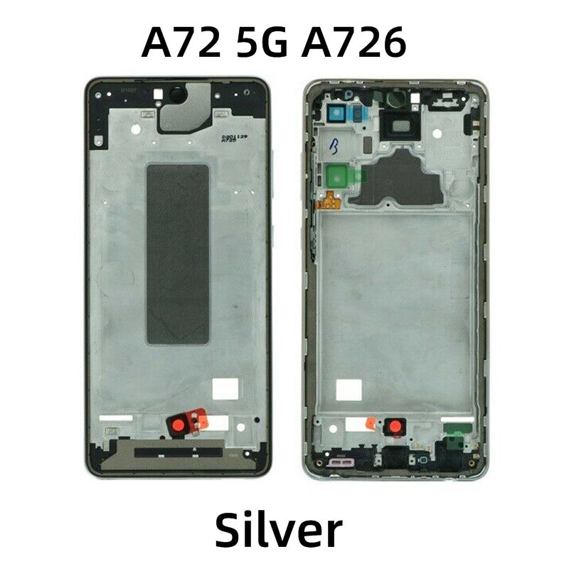 Voor Samsung A72 4G/5G SM-A725 SM-A726 Telefoon Screen Plaat Panel Lcd Bezel Voorframe Behuizing Midden chassis Reparatie Onderdelen: A72 5G White