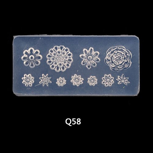 8 stk/parti blomst fiskeblade nail art form 3d silikone negle udskæring stempling nail art skabelon gør det selv holdbar manicure indretning: Q58