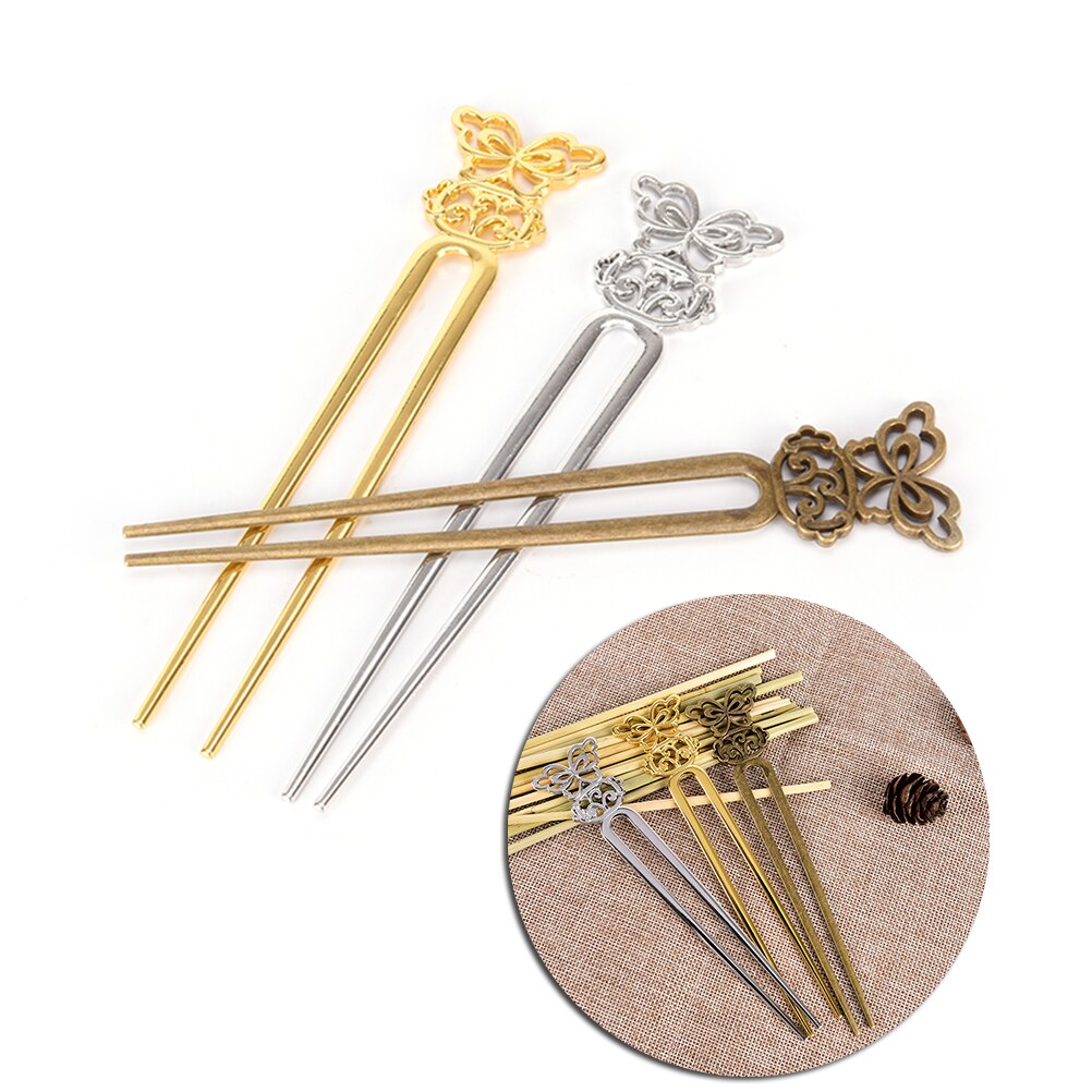 Chinese Vintage Bronze Antique Hair Sticks Hairpin DIY Zinc Alloy Metal Jewelry Accessories Bob Bookmark