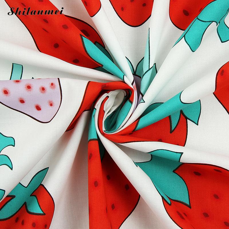 Drap de lit en coton peint à fraises | Robe en coton à coudre, motif Floral, Patchwork, fait à la main, bricolage, 1.42m * 2m
