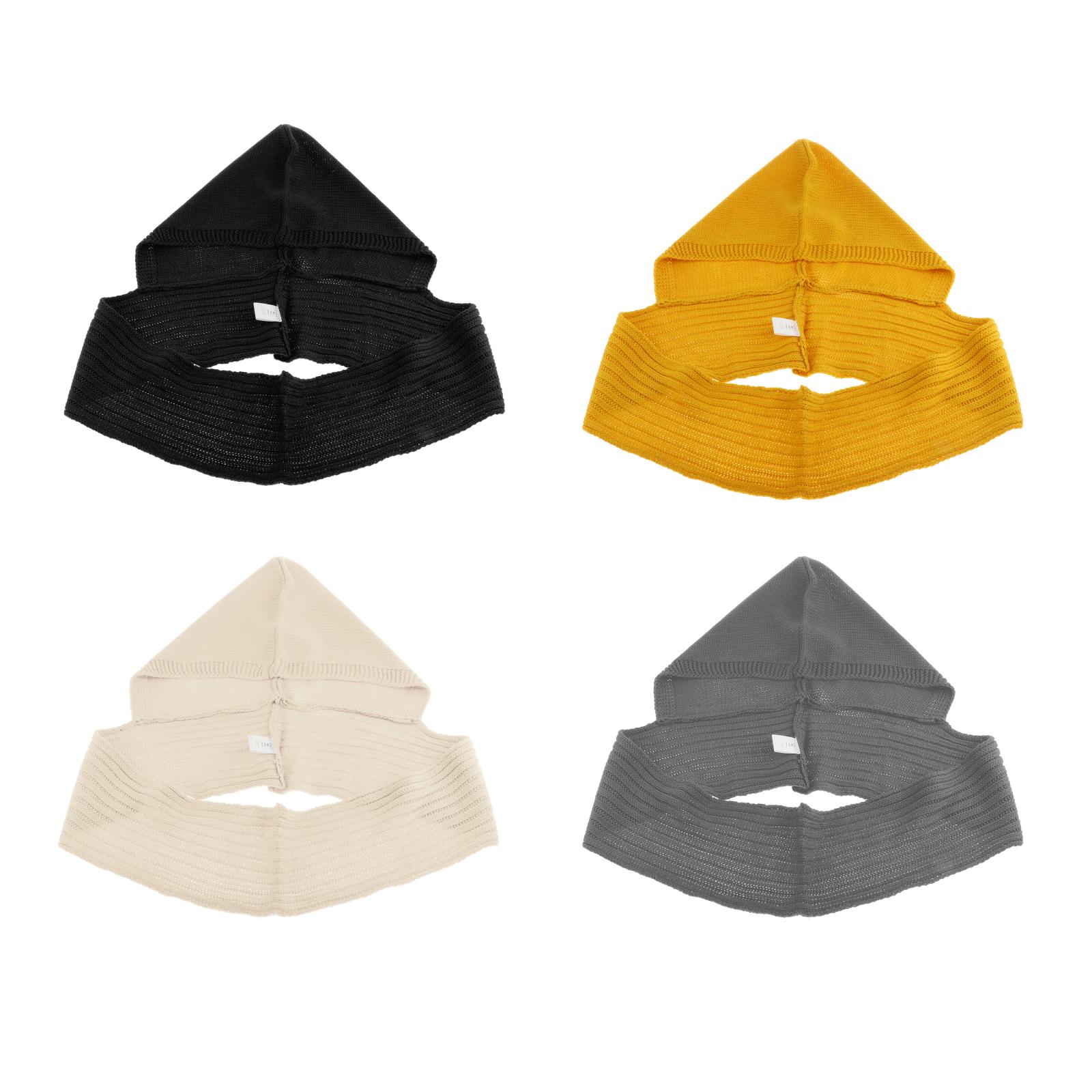 Female Knit Hooded Scarf Autumn Warm Knitted Hoodie Pullover Headscarf