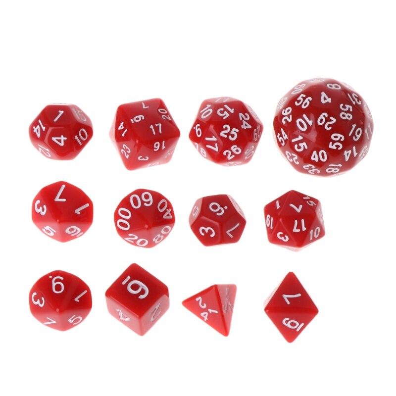 12 Stks/set Multi-Zijdige Polyhedral Dice D4 D6 D8 D10 D12 D20 D24 D30 D60 Dungeons