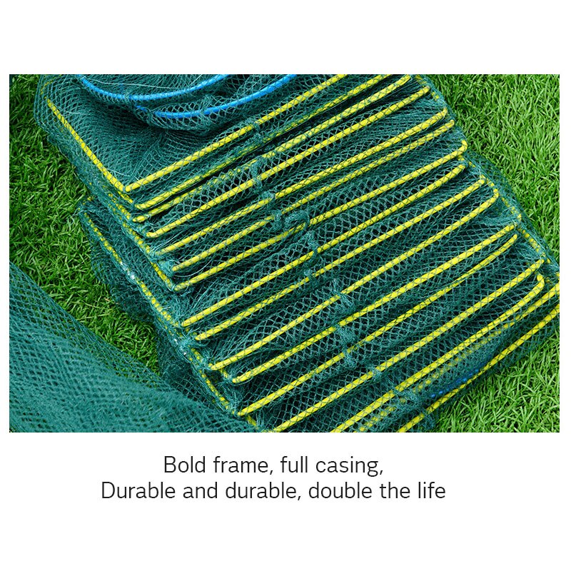 3.7m Length Shrimp Cage Fishing Net Catcher Trap Portable Foldable For Crab Crayfish Lobster Fishing Network