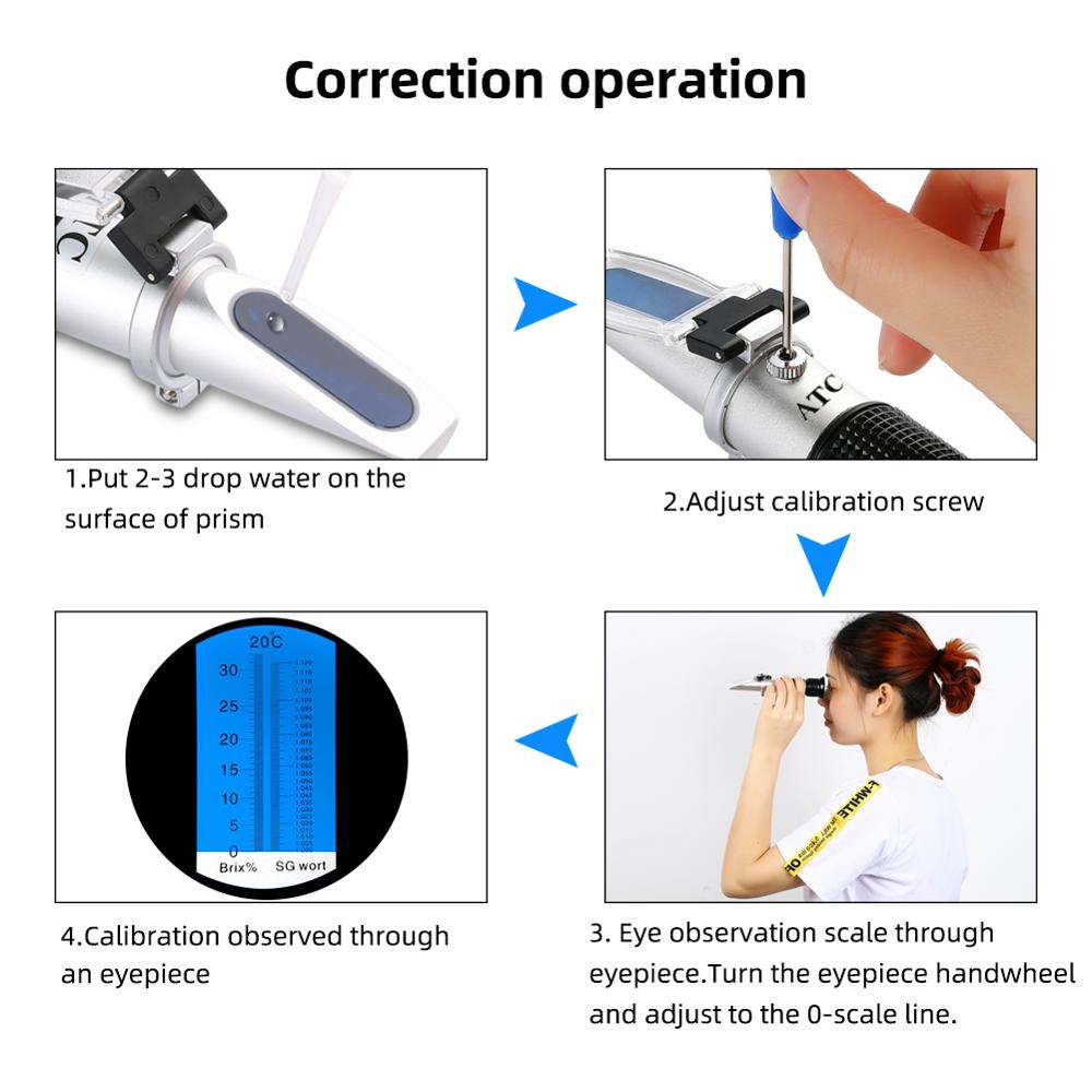 Yieryi Handheld 0-20% Brix Refraktometer Zucker Meter Glucose Meter Süße zählen Schneiden Flüssigkeit Konzentration Meter Mit ATC