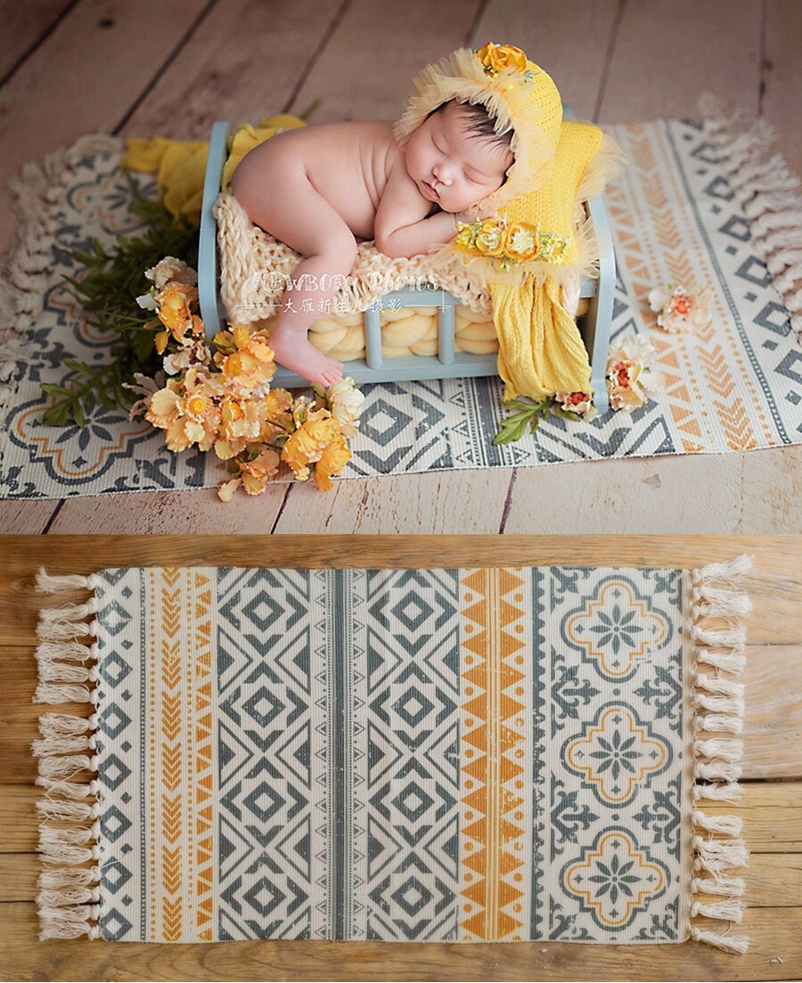 Pasgeboren Fotografie Prop Deken Plantaardige Kleurstoffen Baby Achtergrond Voor Foto Studio Baby-fotografie