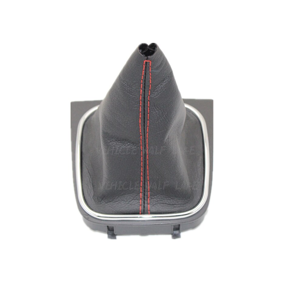 Til vw golf 6 a6 mk6 til gti gtd  r20 bil 5 gear bil gear stick niveau gearknop med læderstøvle: Sort