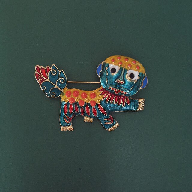 Huanzhi Vintage Druipen Glazuur Zirkoon Parel Abstracte Metalen Animal Broche Voor Vrouwen En Man Kraag Accessoires Sieraden: 17