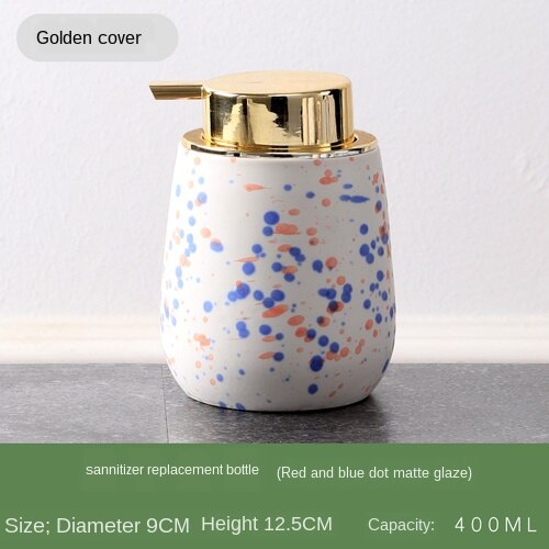 Ceramic Liquid Soap Dispenser Bottle Shower Gel Dispensers Portable Liquid Soap Bottle Lotion Dispensing Bathroom Accessories: I