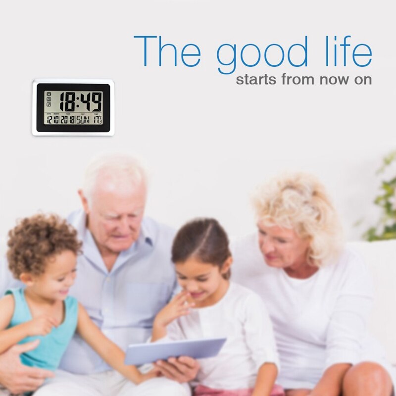 Large Display Digital Wall Clock,Silent Desk Shelf Clocks Battery Operated Easy To Read Nightstand Alarm Clock With No Night L