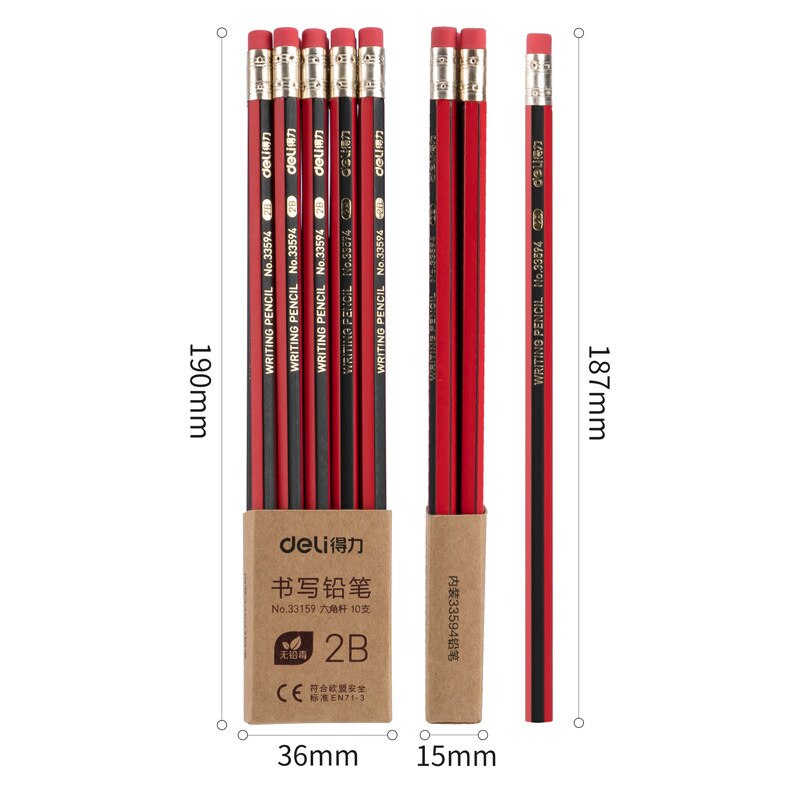 10pcs/set Office School Supplies 2B HB Wood Writing Pencil Hexagonal Sketch Pencil Drawing Exam Painting Pencil Art Stationery