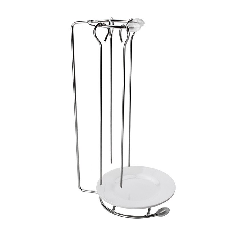 4pcs Rvs BBQ Spiesjes met BBQ Rek Houder Grill Barbecue Spies Naald Kitchen Tools Grillen BBQ Accessoires Tool