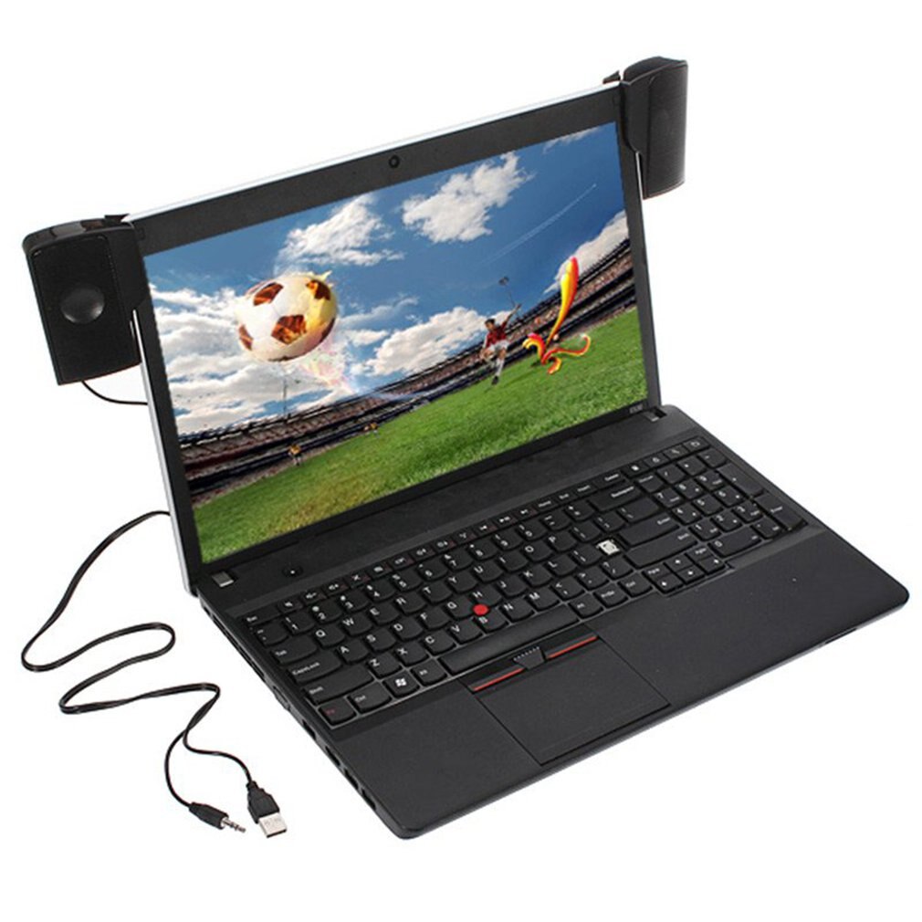 1 Paar Mini Draagbare Clipon Usb Stereo Luidsprekers Lijn Controller Soundbar Voor Laptop Mp3 Telefoon Muziekspeler Pc Met Clip