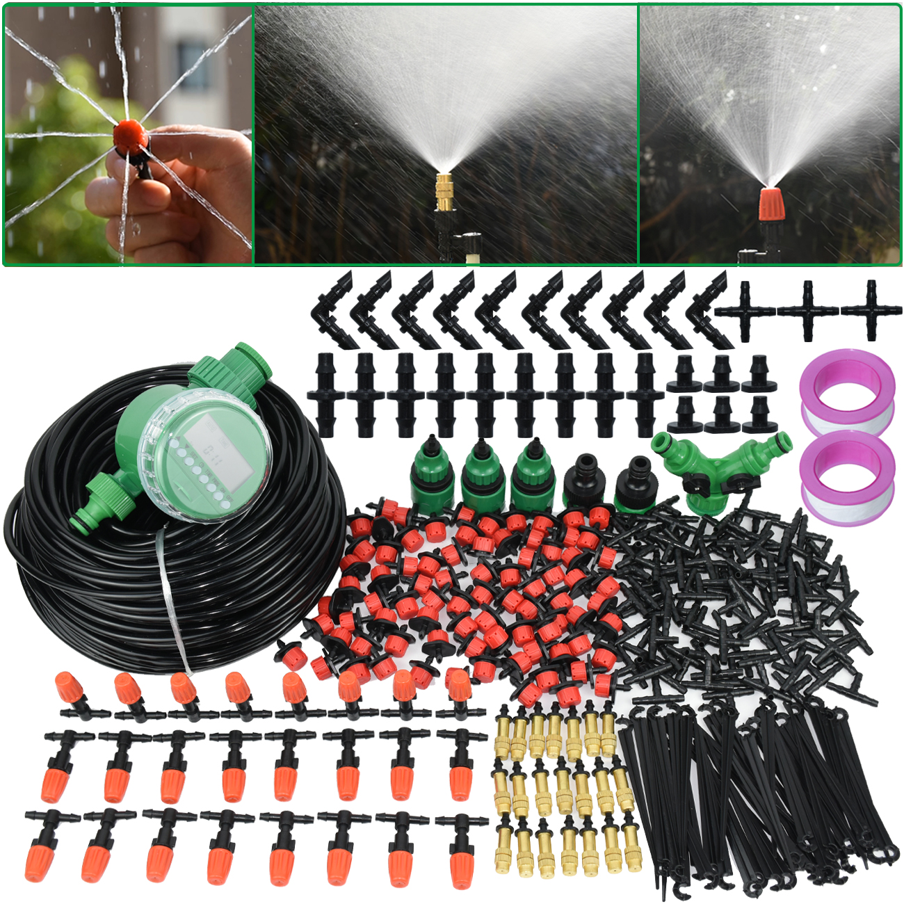 KESLA-sistema de riego automático para jardín, controlador de temporizador, microgoteo, sistema de enfriamiento por pulverización, 5M-50M