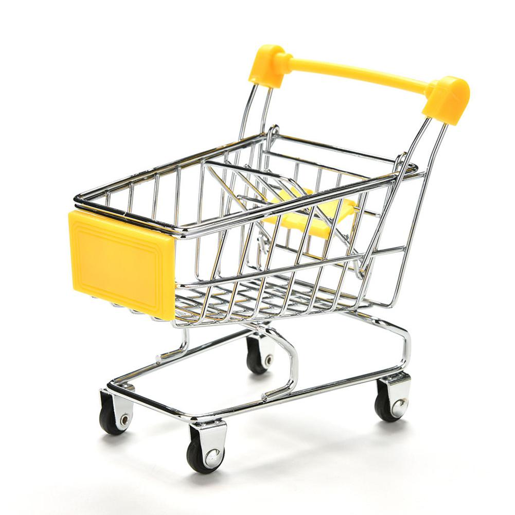 Mini carrito de compras con forma de pájaro loro juguete de desarrollo de la inteligencia: yellow