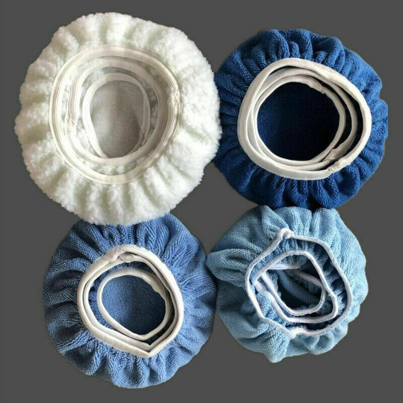 8pcs 9-10Inch Car Microfiber Polisher Bonnets Polishing Pads Wax Wash Buffer Car Polisher Pads
