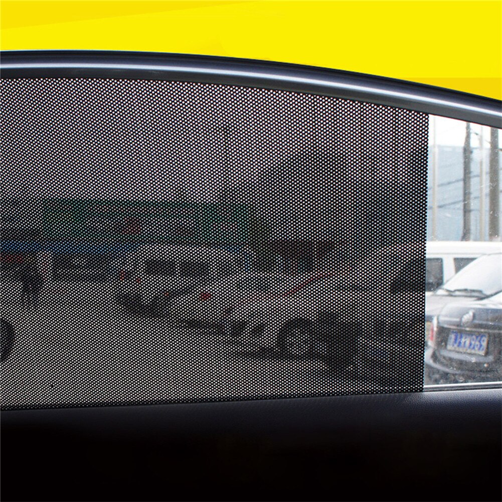 2 PCS Car Side Window Windshield Mesh Film UV with Small Holes Protection Car Sunshade Stickers Static Sun Protector