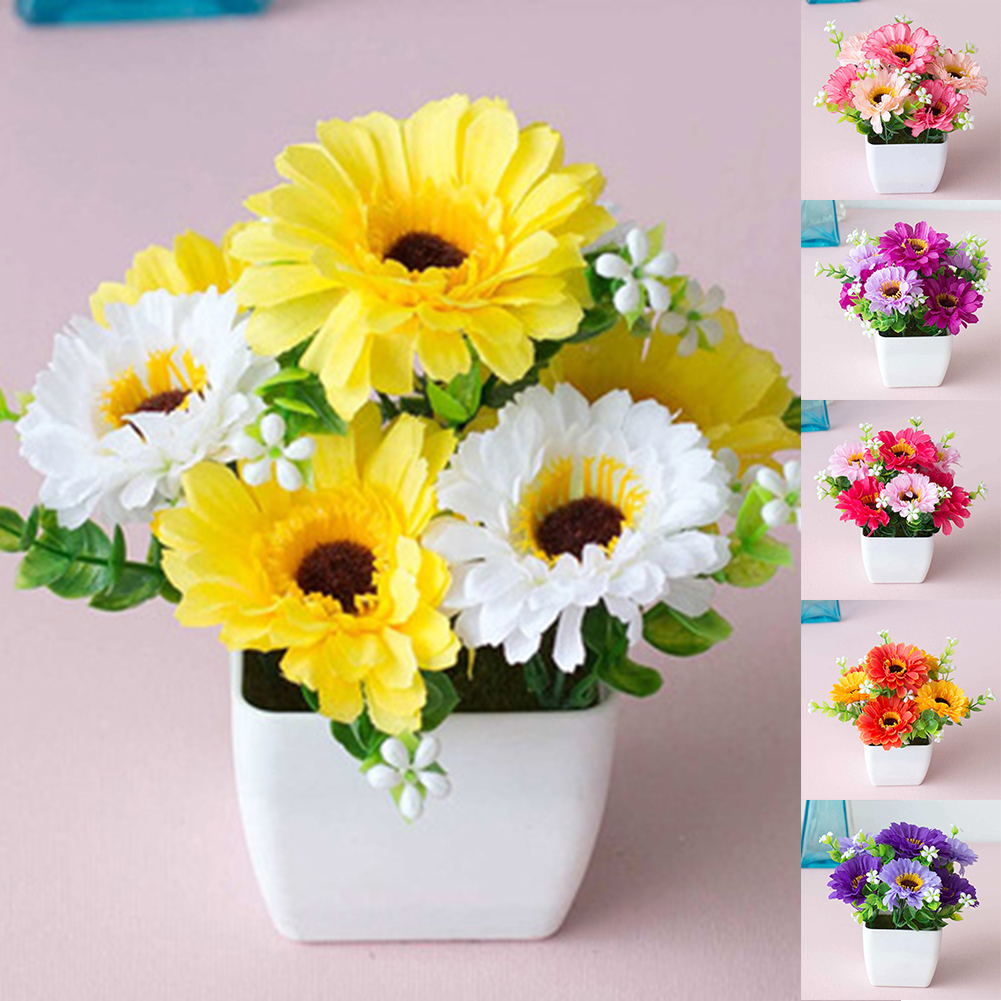 Home Decor Kunstmatige Potplant Kamer Decoratie Verse En Kleurrijke Kunstbloemen In Pot Langdurige Schoonheid