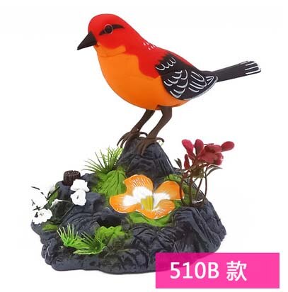 Electric Simulation Induction Bird Sound Voice Control Electric Bird Pet Toy Cage Birdcage Kids Toy Garden Ornaments: 510B