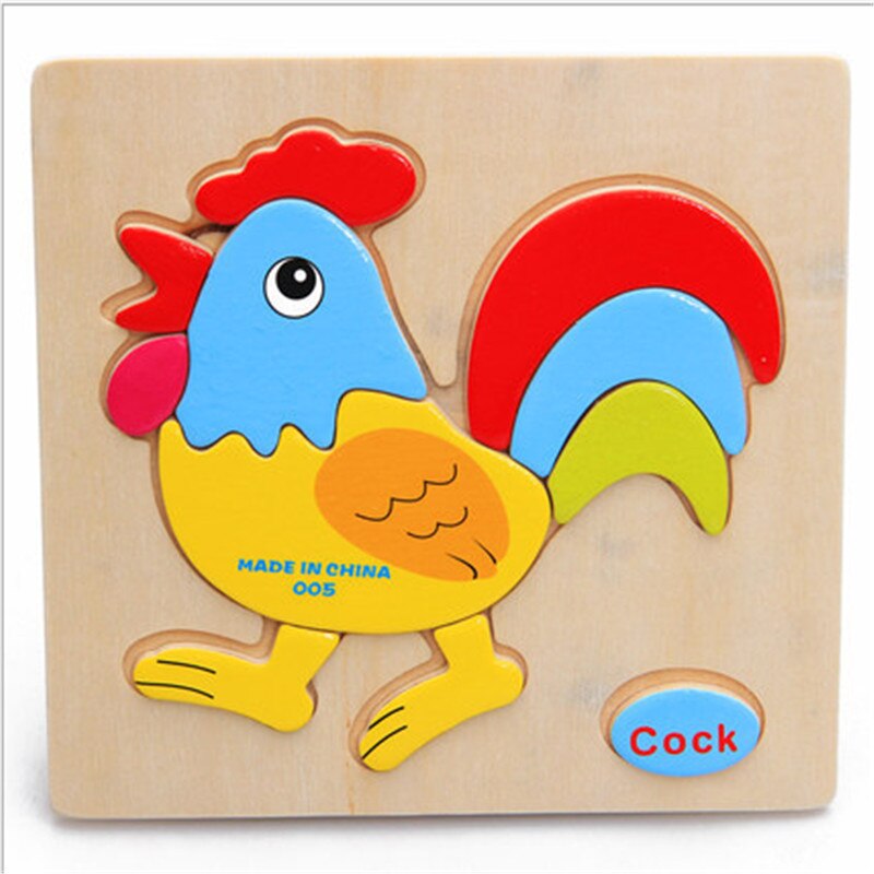 Toys Wooden Puzzles 3D Learning Jigsaw Educational Developmental Toys For Children Cartoon Animal Puzzle Kids Children Toy: coc