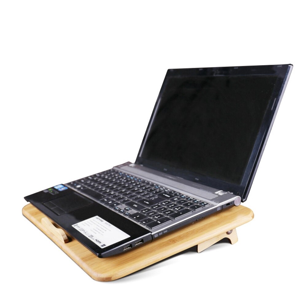 14 15,6 17 zoll Laptop Bambus Holz Kühler Basis Kühlkörper Halterung mit Doppel Fan Kühlung Pad für Macbook Luft Profi Dell HP