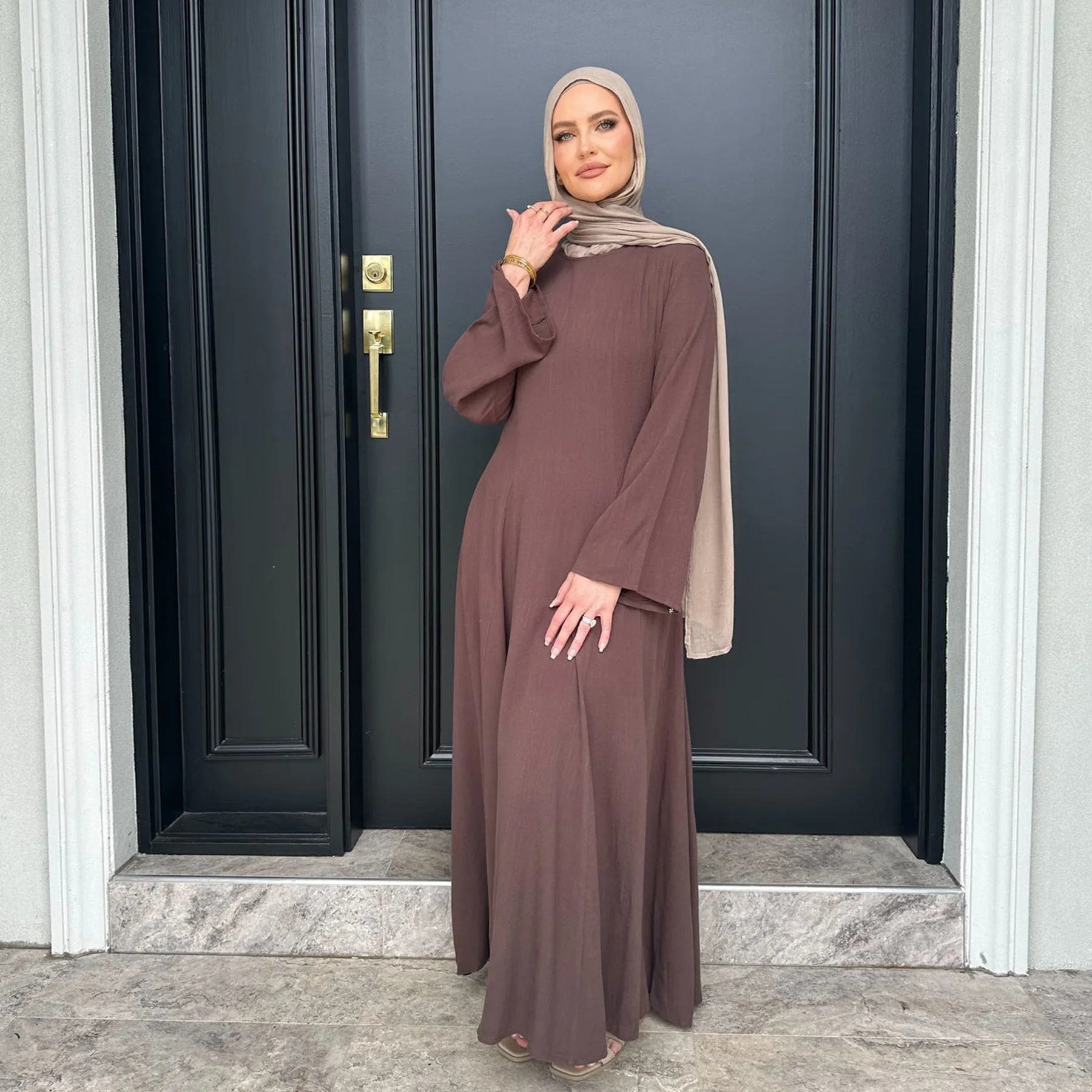 Roupas para mulheres muçulmanas sólido robe malaio turquia dubai zíper cardigan robe moda simplicidade vestido de verão abayas para mulher: L / Preto