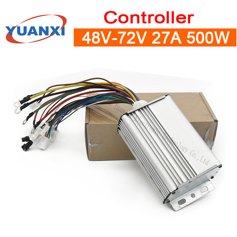 Electric battery car controller 48V/60V/72V 27A 500W brushless intelligent two tricycles universal