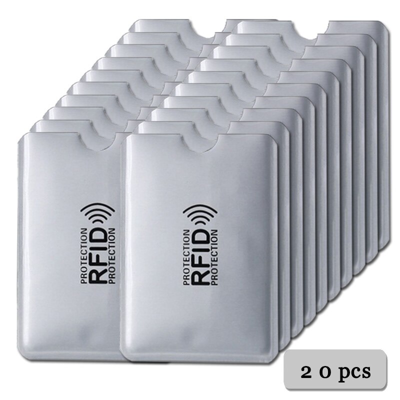 Anti Rfid Kaarthouder Portemonnee Blokkeren Reader Lock Bank Kaarthouder Id Bank Card Case Aluminium Bescherming: 20pcs Silver
