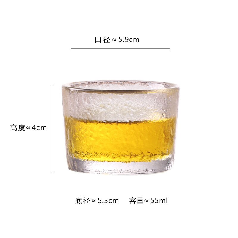 Japansk stil lige guld prik lille te kop tyk varmebestandig glas te kop mester enkelt kop kung fu te sæt: -en