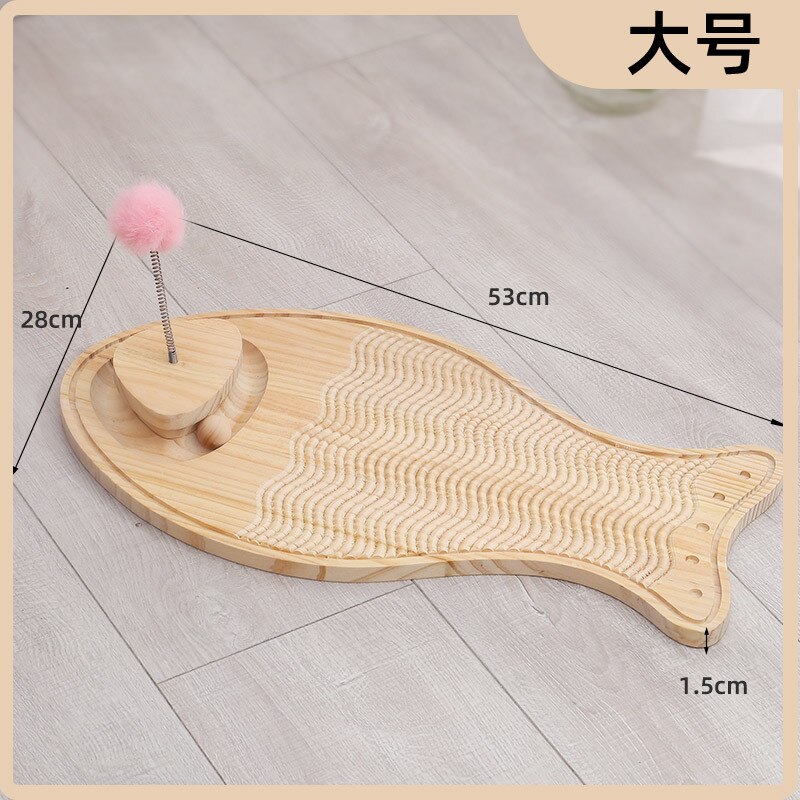Solid Wood Cat Scratcher Does Not Debris Cat Scratching Board Interactive Kitten Scraper Board Toy Funny Cats Toys: B
