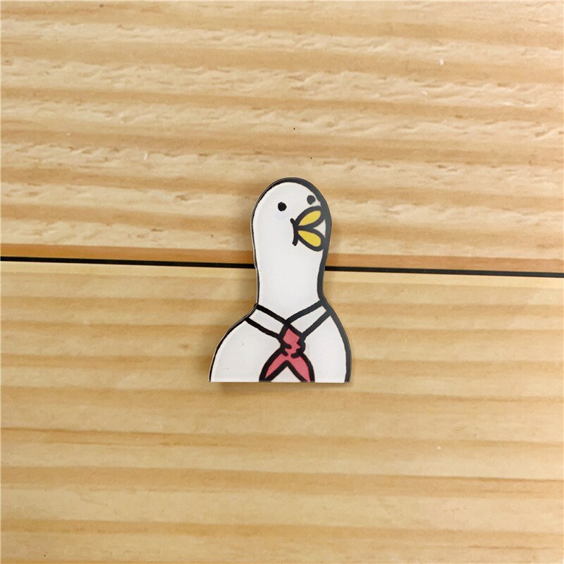 Nette Karikatur Weiße Ente Metall Emaille Brosche Persönlichkeit Modische Ente Abzeichen Stift modisch schick freundlicher Kleidung Rucksack Jewe: 8