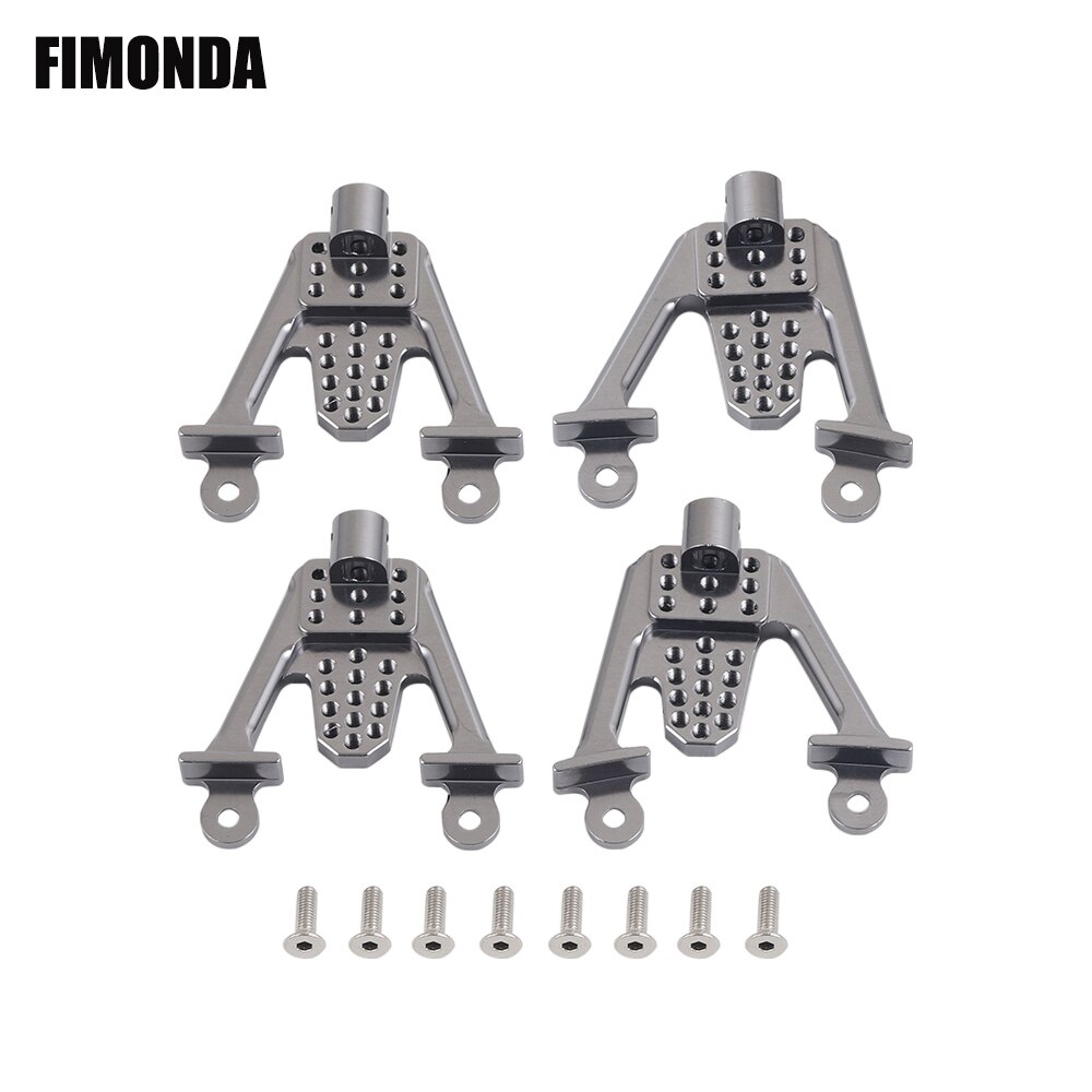 FIMONDA 1/10 RC Crawler Chassis In Metallo Kit di 313 millimetri 12.3 "Passo con di Trasmissione In Metallo di Alluminio Asse Telaio In Fibra di Carbonio ferroviario: Shock Hoops Gray