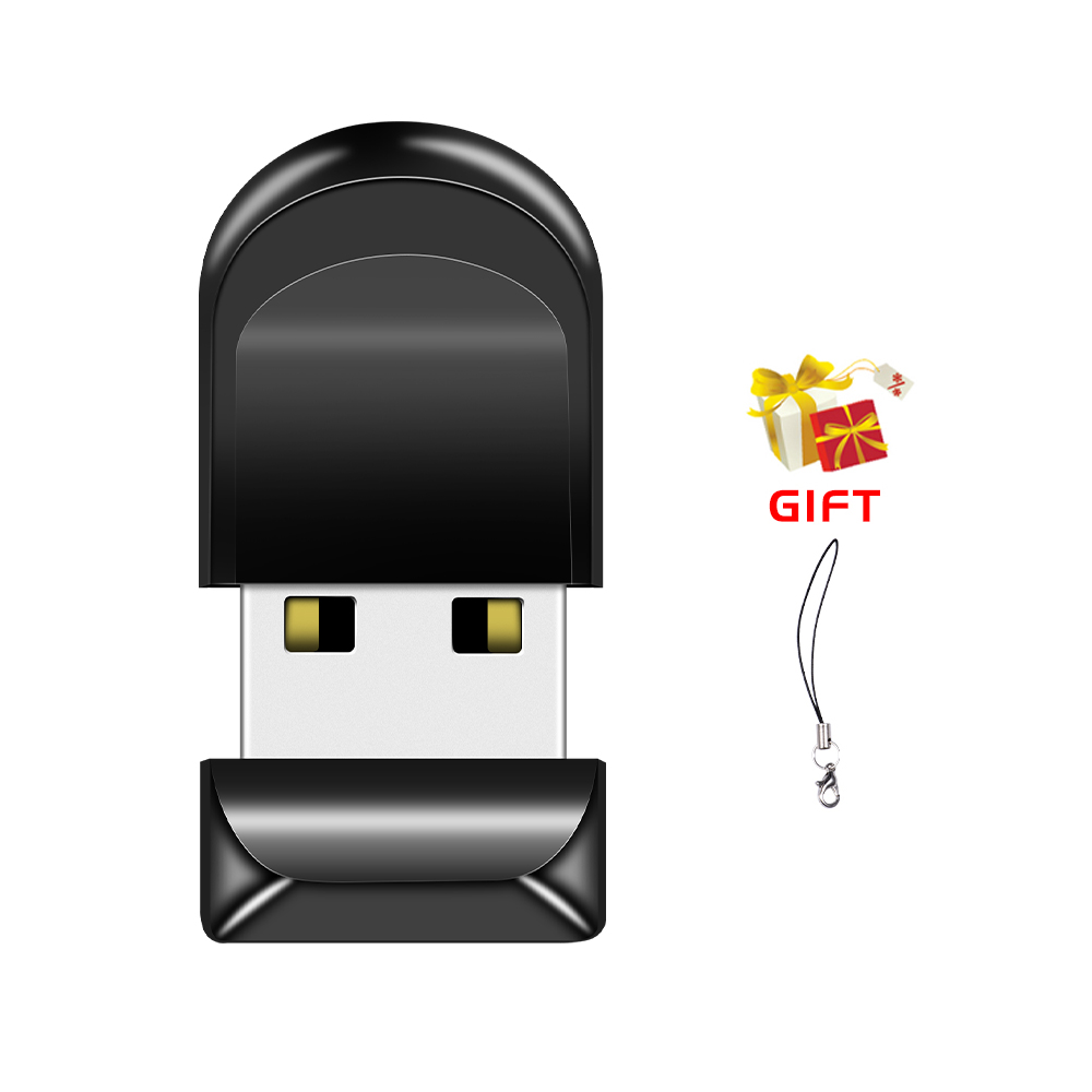 Black Mini Pen Drive 128GB High Speed Memory Stick Pen drive 64GB USB 2.0 Oval Flash Drive Convenient Business Key Chain: black / 4GB
