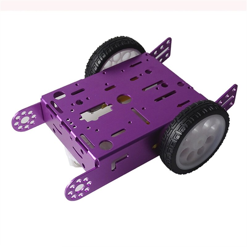 2WD Aluminum Car Education Toys Robot Intelligent Car Alloy Chassis 2WD Smart Robot Car Chassis Kit DIY MBOT Car: Purple