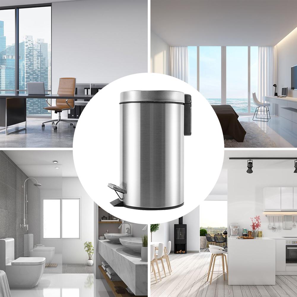 Prullenbak Ronde Prullenbak Rvs Home Hotel Kamer Kantoor Deksel Emmer Pedaal Prullenbak Prullenbak Voor keuken Badkamer
