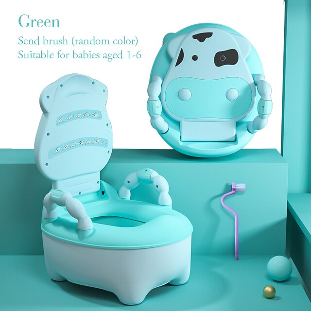 Siège de formation pour garçons et filles, Pot pour enfants, chaise de Pot ergonomique, toilettes confortables, brosse de nettoyage gratuite: Upgrade Green