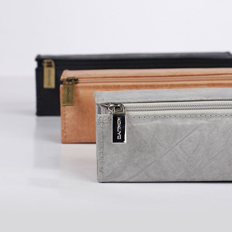 Cartuchera KOKUYO DuPont de papel Vintage, bolígrafo de gran , bolsa de gran capacidad, resistente al agua y firme, con más compartimentos