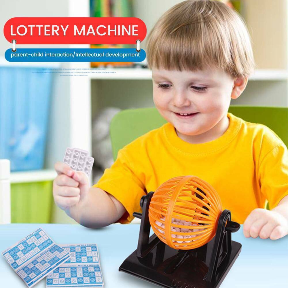 Grote Traditionele Bingo Game Loterij Machine Revolving Bal Dispenser Kooi Ballen Kaarten Educatief Ouder-kind Games