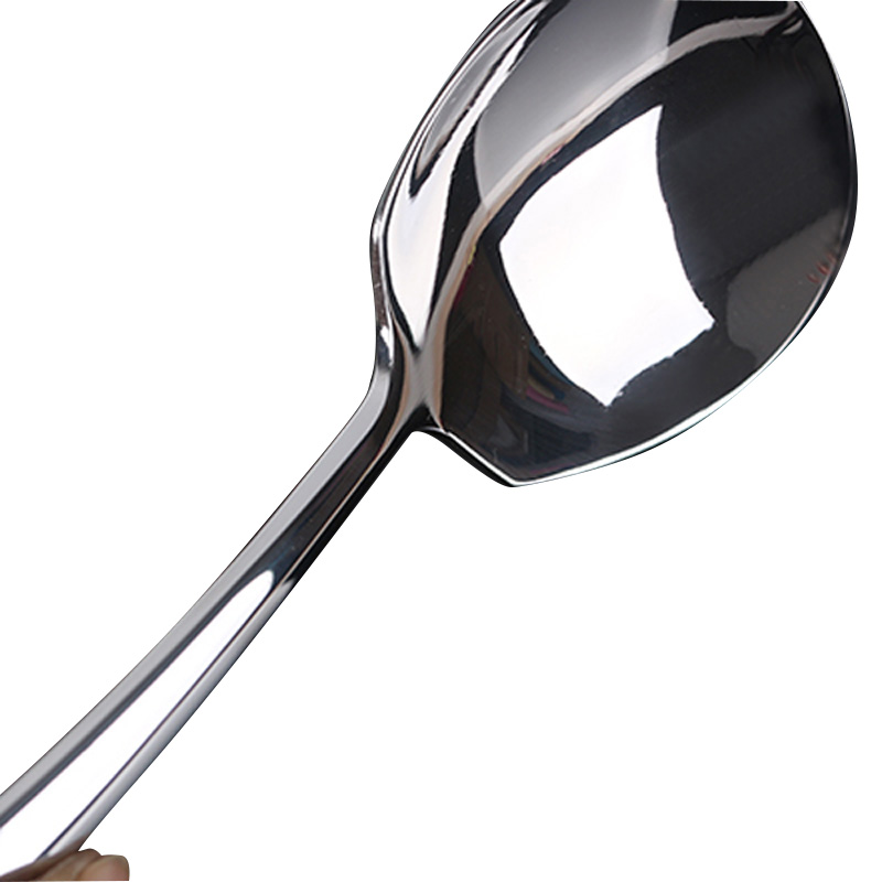 Grande cuillère à dîner en acier inoxydable, grande cuillère à Long manche Restaurant Bar café couverts de cuisine épaisseur de la cuisine soupe riz Buffet cuillères 8.5 &quot;1 pièce