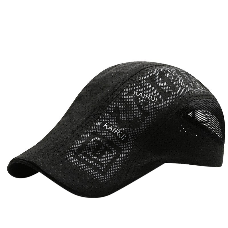 Men's Hat Berets Cap Golf Driving Sun Cap Cotton Mesh Berets Caps for Men Casual Peaked Hat: Adult black