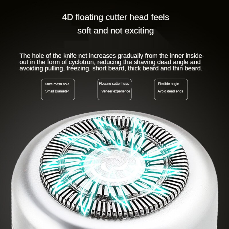 Electric Men's Razor Vibrato Sonic Boom Portable Travel Home Washing Shaving USB Mini Razor