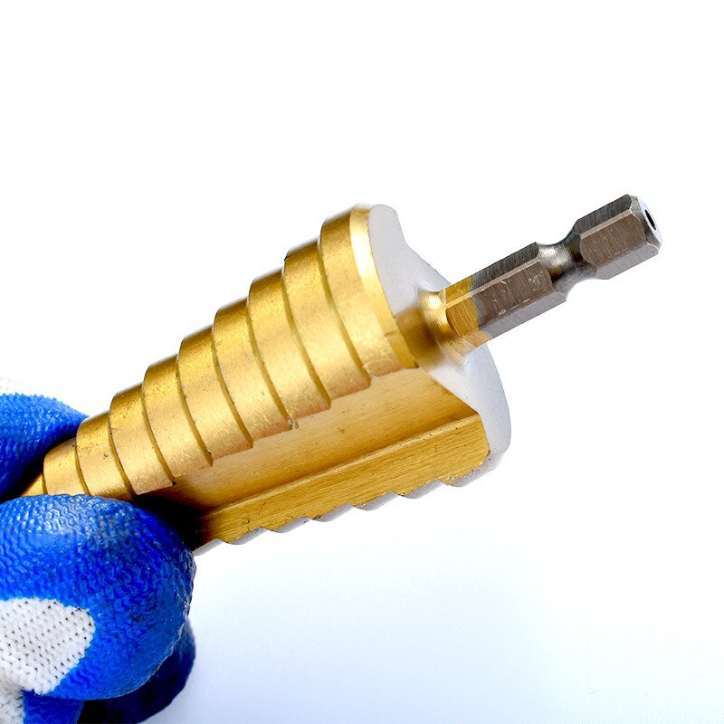 4-12mm 4-20mm 4-32mm HSS Titanium Coated Step Drill Bit Drilling Power Tools Metal High Speed Steel Wood Hole Cutter Cone Drill